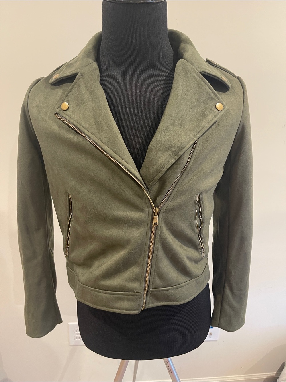 Banana Republic Olive Green Suede Moto Jacket